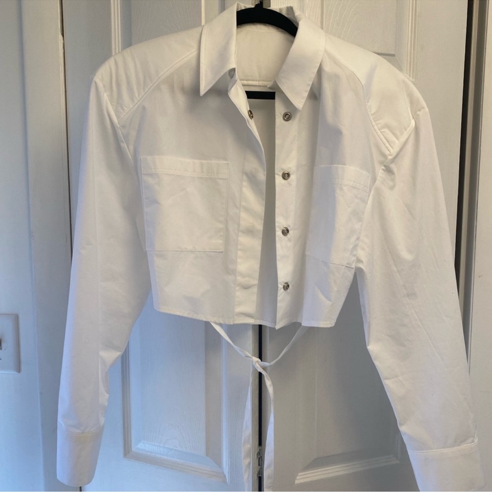 Frankie shop STAGE brand romi shoulder pad shirt